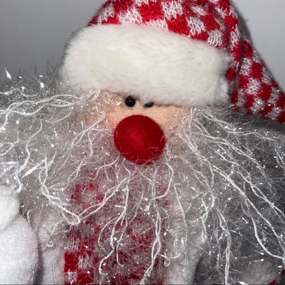 no brand Other - Standing red nose Santa holding teddy bear and birdhouse